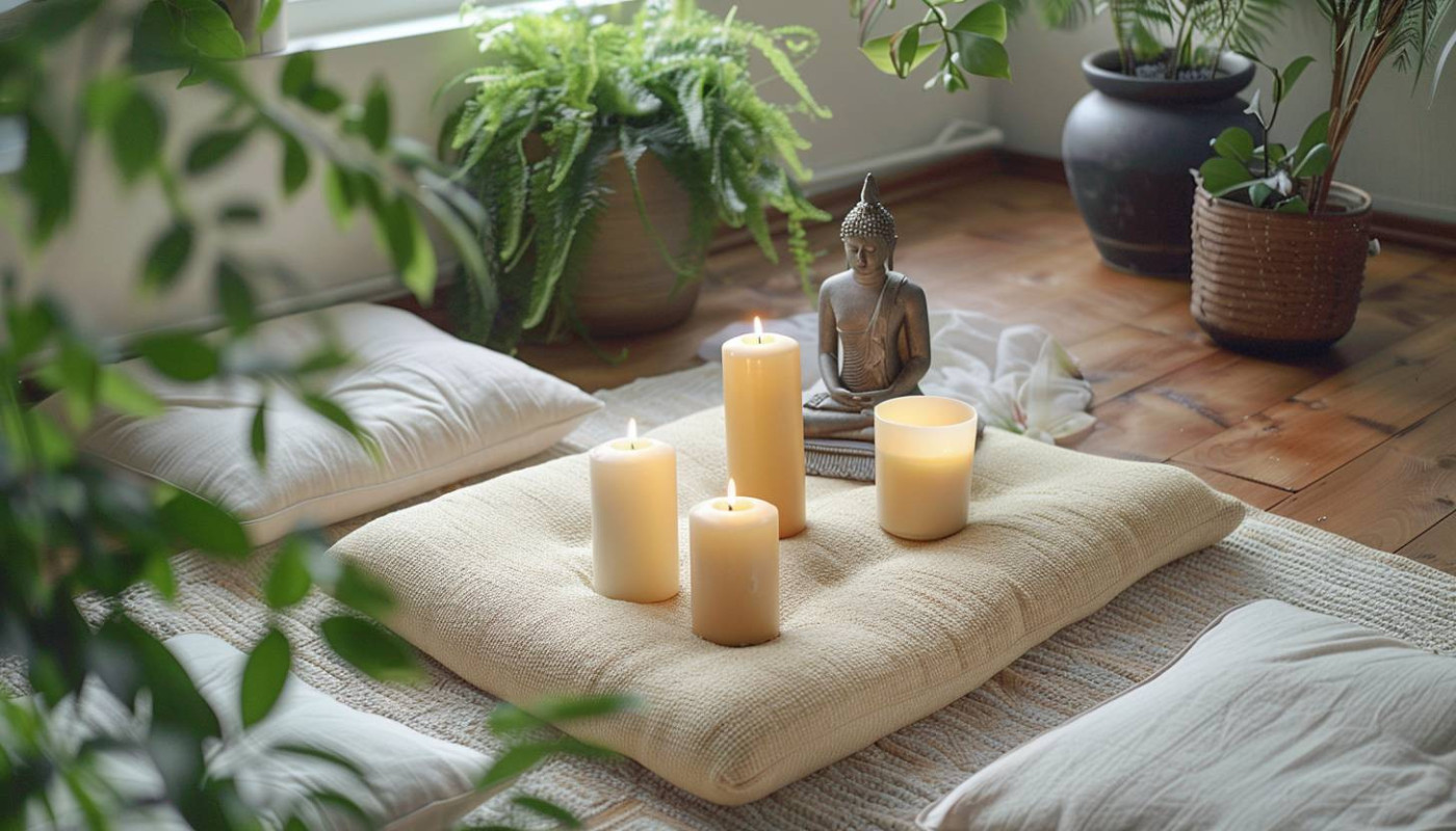 Création d'un espace méditatif à domicile avec des objets décoratifs